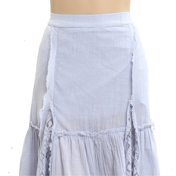 Free People Free-Est Aimee Maxi Skirt Sheer Lace Pull-on Tiered Flowy M 283583 - Picture 5 of 8